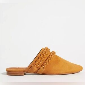 NWOB Silent D Anthropologie Gideota Suede Mules in Tan size EU38/US7